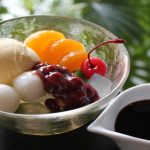 anmitsu Arroz e feijão, ingredientes dos doces japoneses, Wagashi