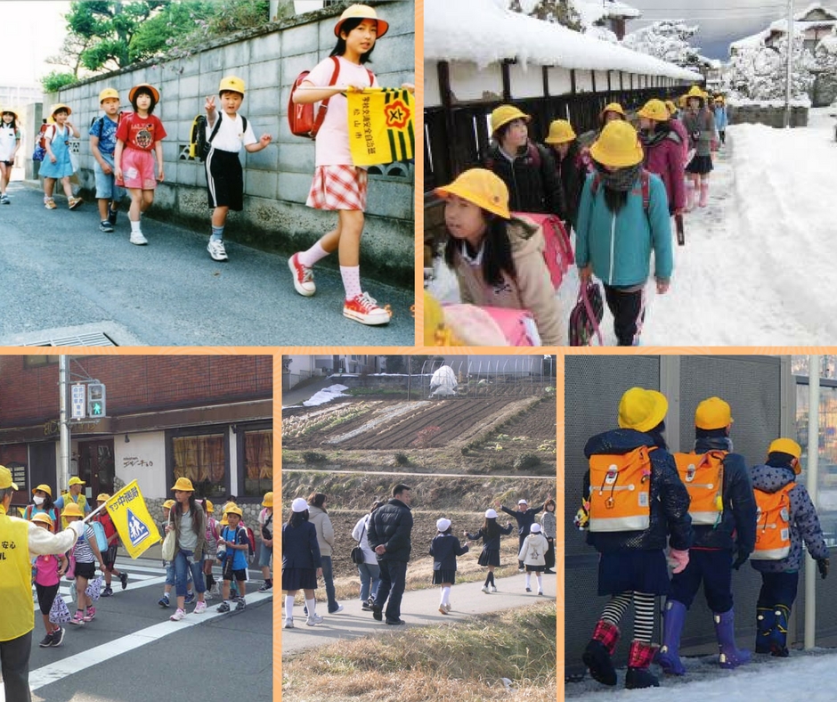 É assim que as crianças vão a pé para escola no Japão...