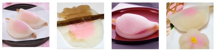 sakurabiramochi Arroz e feijão, ingredientes dos doces japoneses, Wagashi
